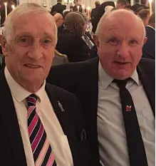  ??  ?? HE DOES SO MUCH FOR EX-BOXERS: Ernie Price [left] with vice-president of Brighton EBA Baron Noonan