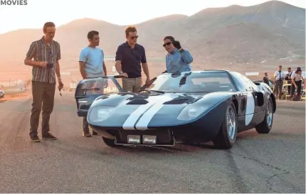  ??  ?? Ray McKinnon, left, Jack McCullen, Matt Damon and Christian Bale star in “Ford v Ferrari.”