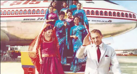  ?? ANI ?? An undated photo of JRD Tata walking out of an Air India flight.