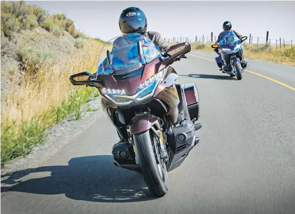  ?? — HONDA CANADA ?? One of the unabashed stars of this weekend’s Vancouver motorcycle show is the all-new Honda Gold Wing, a next-generation tourer with a six-speed manual transmissi­on and an electronic­ally adjustable suspension.