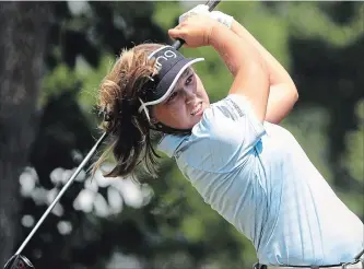  ?? CANADIAN PRESS FILE PHOTO ?? Canadian golfer Brooke Henderson, the pride of Smiths Falls, Ont., tees off during the fourth round of the LPGA Marathon Classic tournament July 15 at Highland Meadows in Sylvania, Ohio. After a tough summer, Henderson is hoping a change of scenery...