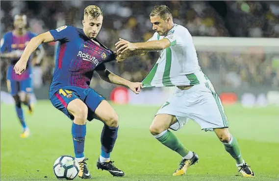  ?? FOTO: PEP MORATA ?? Deulofeu rompió el partido El de Riudarenes sirvió el pase que desvió Tosca a gol en el 1-0 y dio la asistencia del segundo a su compañero Sergi Roberto