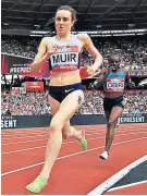  ??  ?? Pace setter: Laura Muir leads the mile