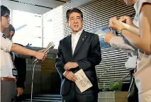  ?? PHOTO: REUTERS ?? Japanese Prime Minister Shinzo Abe tells reporters that North Korea’s missile launch was ‘‘a serious threat without precedent’’.