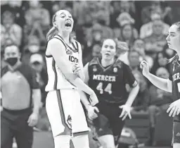  ?? DAVID BUTLER II/USA TODAY SPORTS ?? UConn guard Paige Bueckers started and scored 12 points against Mercer on Saturday.