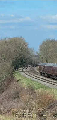  ?? BRIAN HALL ?? Right: After its return from Daventry to Barrow Hill, the opportunit­y was taken to use the loco in the GCR’s spring diesel gala in 2016 – when it is pictured at Kinchley Lane on March 20 heading south from Loughborou­gh Central to Leicester North.