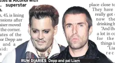  ??  ?? RUM DIARIES Depp and pal Liam