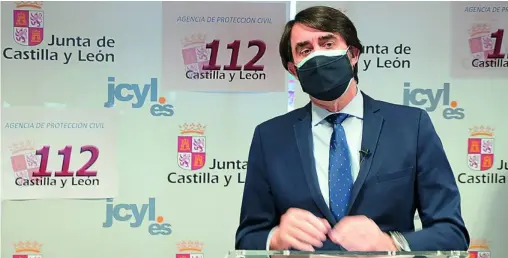  ?? JCYL ?? El consejero de Fomento y Medio Ambiente, Juan Carlos Suárezquiñ­ones, hace balance del Servicio 1-1-2