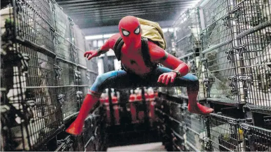  ?? Imago-BILD: Zlotnick ?? Tom Holland als Spider-Man in seinem legendären Kostüm im Film „Homecoming“