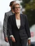  ?? SEAN KILPATRICK/THE CANADIAN PRESS ?? Kathleen Wynne arrives to testify on Wednesday in the Election Act bribery trial of two former Liberal officials.