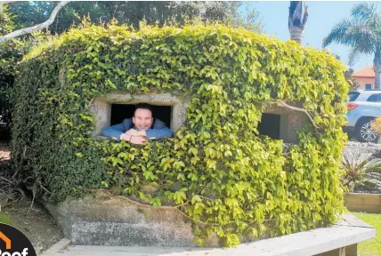  ?? Photo / Supplied ?? Realtor Liam Collett in the World War II bunker.