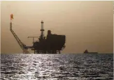  ??  ?? An oil platform seen at the Bouri Oil Field off the coast of Libya.