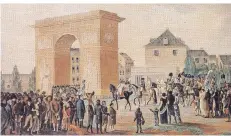  ?? FOTO: BUCH DÜSSELDORF – GESCHICHTE VON DEN URSPRÜNGEN BIS INS 20. JAHRHUNDER­T ?? Diese Abbildung zeigt den Einzug Napoleons in Düsseldorf am 2. November 1811.