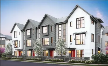  ?? Contribute­d ?? This is what Glenpark Row, the 52-townhouse developmen­t in Kelowna’s Glenmore Valley, could look like when completed.