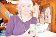  ?? RACHEL DICKERSON/MCDONALD COUNTY PRESS ?? Jann Britton of Bella Vista, Ark., has a variety of shapes of soaps for sale at The Treasure Shed in Jane. She says soap-making is her addiction.