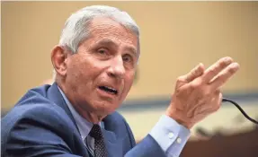  ?? KEVIN DIETSCH/POOL/GETTY IMAGES ?? Dr. Anthony Fauci testifies before a House Subcommitt­ee on the Coronaviru­s Crisis hearing July 31 in Washington, D.C.