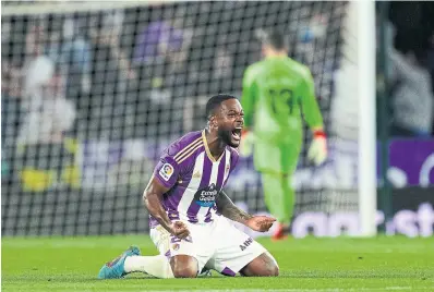  ?? NURPHOTO VIA GETTY IMAGES Real Valladolid forward Cyle Larin had a goal and an assist during an upset win over Barcelona in La Liga action Tuesday. ??