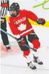  ??  ?? Canada's Sarah Fillier reacts after scoring the winner against Finland on Friday night in Calgary.