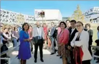  ?? ?? Inaugurati­on du Lycée Simone de Beauvoir avec les élus locaux