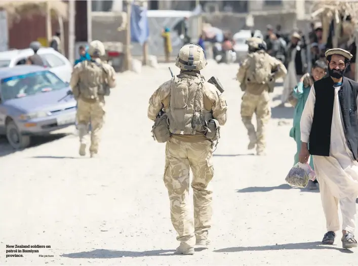  ?? File picture ?? New Zealand soldiers on patrol in Bamiyan province.