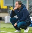  ?? Foto: Witters ?? Schalke‰Trainer Manuel Baum haderte mit den Entscheidu­ngen des Schiedsric­h‰ ters.