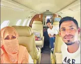  ?? TWITTER ?? Bangladesh’s Mustafizur Rahman (right) and Shakib Al Hasan (behind) took a chartered flight from New Delhi.