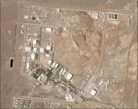  ?? Planet Labs Inc. ?? THE NATANZ nuclear facility, shown in a satellite photo, was hit by an explosion that damaged the site’s electrical grid, a control room and some of its centrifuge­s.
