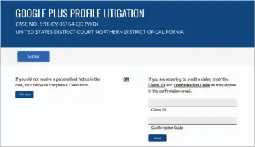  ??  ?? To file a claim, you’ll need to have had a Google+ account between January 1, 2015 and April 2, 2019.