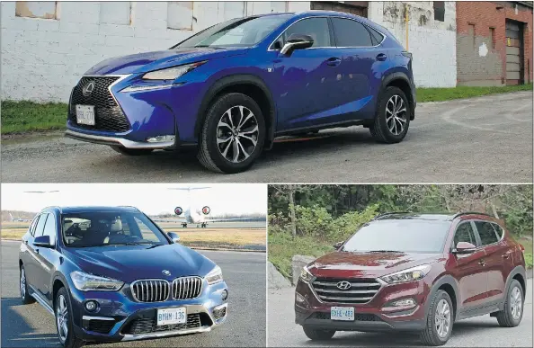  ?? — DRIVING.CA FILES ?? Thinking of buying a Lexus NX 200t (top)? First consider the BMW X1, left, and Hyundai Tucson.