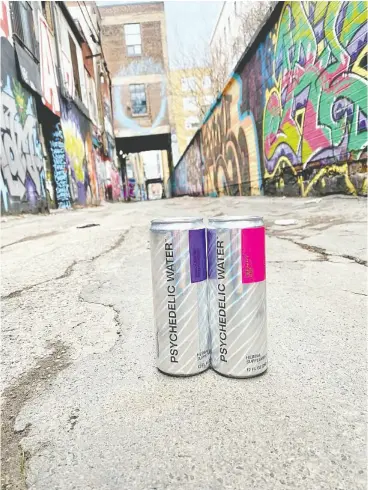  ?? HANDOUT ?? The makers of Psychedeli­c Water, a non-hallucinog­enic blend of kava root, damiana
leaf and green tea leaf extract, are seeking Health Canada approval to sell it here.