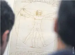  ??  ?? Leonardo da Vinci’s Vitruvian Man in Venice’s Accademia Gallery.