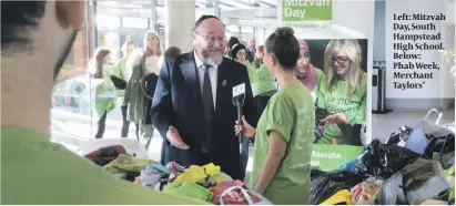  ??  ?? Left: Mitzvah Day, South Hampstead High School. Below: Phab Week, Merchant Taylors’