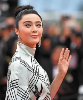  ?? — AFP ?? Fan, one of China’s best-paid actresses, disappeare­d from public view for months in 2018 after getting into trouble for tax evasion.