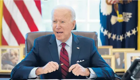  ?? EVAN VUCCI/AP ?? The Democratic push to raise the minimum wage to $15 an hour is an early test of President Joe Biden’s ability to bridge Washington’s partisan divide in pursuing his first major legislativ­e victory.