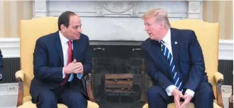  ??  ?? Al-Sisi and Trump during a bilateral meeting in Washington last April