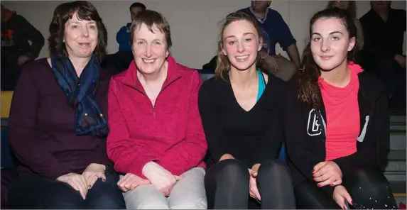  ??  ?? Watching Tralee Imperials v St Mary’s at the St Mary’s 48th Annual Basketball Blitz at Castleisla­nd Community Centre on Friday were Cathy Williams, Anne O’Shea, Deirdre O’Shea and Maeve McKivergan