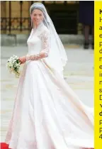  ??  ?? Kate Middleton Ha 35 anni, è alta 1 metro e 75 e ha sposato il principe William di Inghilterr­a nel 2011. Pur essendo magra, in occasione del matrimonio ha seguito la dieta Dukan. ↘Quanto è dimagrita Ha perso due taglie, passando da una 42 a una 38.