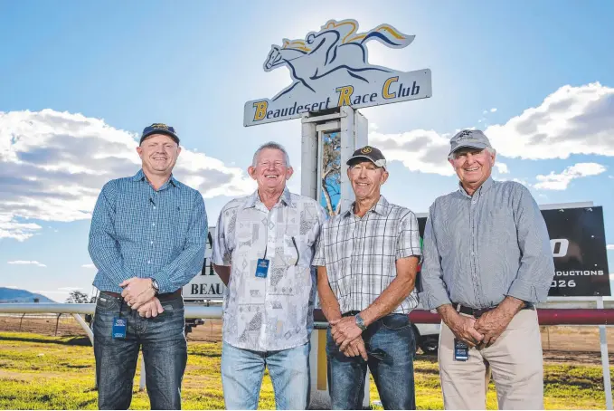  ?? Picture: JERAD WILLIAMS ?? Board members Matt Ahrens, Wayne Harrison, John Wilson and Royce Ahrens have put in the hard yards to turn things around at Beaudesert Race Club.