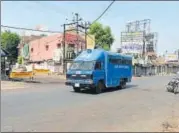  ?? HT ?? Streets remain deserted in curfewhit Gwalior on Tuesday.