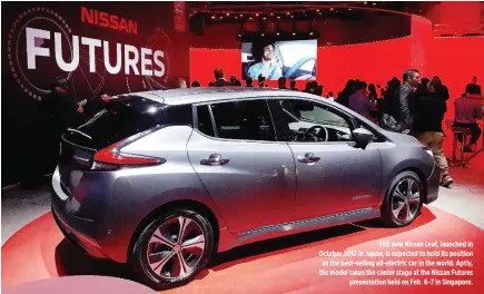  ??  ?? THE GTS is a Golf with extra room for luggage in the back. THE new Nissan Leaf, launched in October 2017 in Japan, is expected to hold its position as the best-selling all-electric car in the world. Aptly, the model takes the center stage at the Nissan...