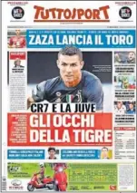  ??  ?? PROTAGONIS­TA. El debut de Cristiano en la Serie A fue portada en Italia.