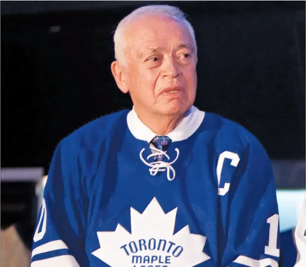  ?? MARK O’NEILL/POSTMEDIA NEWS/FILES ?? George Armstrong, shown here at age 79, was known for his quick wit and his dislike for making appearance­s on behalf of the Leafs.