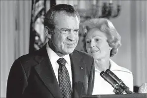  ?? Charlie Harrity Associated Press ?? IMPEACHMEN­T proceeding­s were in progress when President Nixon resigned in 1974.