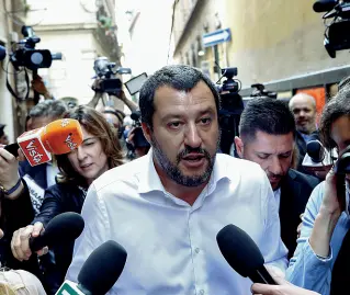  ?? In campo ?? Il ministro degli Interni e vice premier Matteo Salvini, ieri si è espresso a favore dell’autonomia non solo del Veneto e della Lombardia