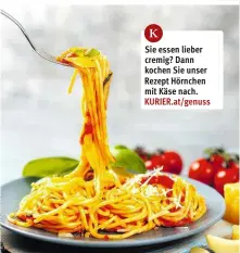  ??  ?? Sie essen lieber cremig? Dann kochen Sie unser Rezept Hörnchen mit Käse nach. KURIER.at/genuss