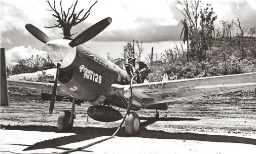  ??  ?? Although the P-40s Westbrook flew at Guadalcana­l were not as maneuverab­le as the Zeros, they were more durable and pilots learned to capitalize on their strong points. Six of Westbrook’s seven kills in the P-40 were Zeros. (Photo courtesy of Steve Blake)