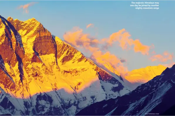  ?? SHUTTERSTO­CK/O’SHI ?? The majestic Himalaya may one day be joined by another mighty mountain range