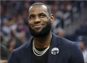  ?? JEFF CHIU - THE ASSOCIATED PRESS ?? FILE - In this Feb. 27, 2020 file photo, Los Angeles Lakers forward LeBron James appears during an NBA basketball game against the Golden State Warriors in San Francisco.