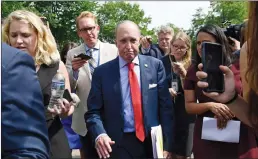  ?? AP PHOTO SUSAN WALSH ?? Senior White House economic adviser Larry Kudlow speaks to reporters at the White House in Washington last Friday.