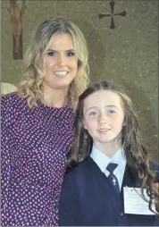  ?? (Pic: John Ahern) ?? Kilbehenny National School pupil, Saoirse Clifford and her mother, Aisling, pictured following last Friday’s Confirmati­on ceremony.